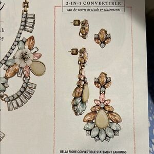 Convertible Statement Earrings - Gold, Pink, Cream